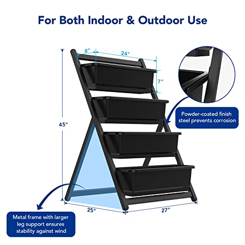 FLEXIMOUNTS Vertical Raised Garden Bed,4Ft Freestanding Elevated Garden Planters with 4 Drainage Container Boxes, fit to Grow Herb Vegetables Flowers on Patio Balcony Greenhouse Garden