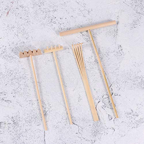 EXCEART 4 Pcs Mini Zen Sand Rakes DIY Sand Zen Garden Tools for Office Tasteful and Elegant Zen Garden Accessories for Home Gift Garden Decor