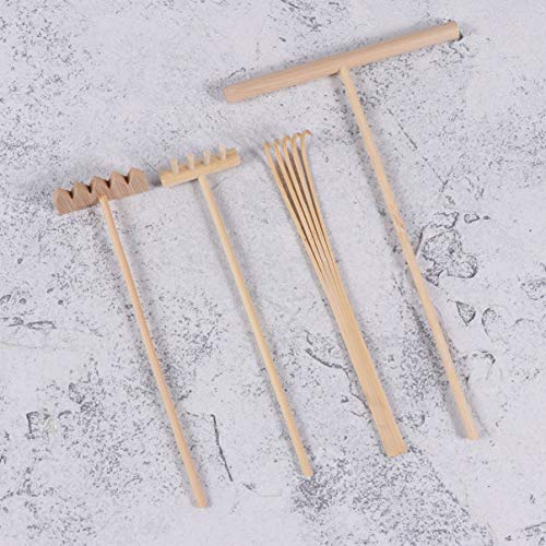 EXCEART 4 Pcs Mini Zen Sand Rakes DIY Sand Zen Garden Tools for Office Tasteful and Elegant Zen Garden Accessories for Home Gift Garden Decor