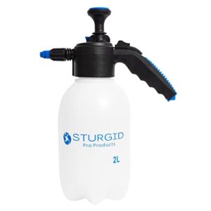 sturgid 82023 hand held pump sprayer for lawns and gardens or cleaning decks, siding and concrete – 1/2 gallon (2l) with pressure release valve