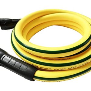 ZILIM Hybrid Lead In Garden Water Hose 5/8 in X 10FT, Heavy-duty Super Flexible with Swivel Grip Handle Female and 3/4" GHT Solid Brass Fittings, Operate 160 PSI
