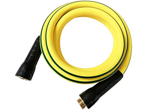 ZILIM Hybrid Lead In Garden Water Hose 5/8 in X 10FT, Heavy-duty Super Flexible with Swivel Grip Handle Female and 3/4" GHT Solid Brass Fittings, Operate 160 PSI