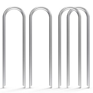 mysit 100 pack 6 inch garden stakes heavy duty 11 gauge galvanized yard staples u pegs fences drip irrigation securing stakes 1/2-inch to 1-5/8-inch loop stake for anchoring lawn drippers soaker hose