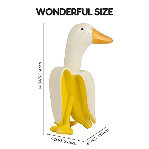 Lhocm Garden Decor Statues Figurines Ornaments, Creative Resin Banana Duck Garden Gnomes, Personalized Duck Statues for Home, Patio, Lawn, Yard, Office, Outdoor Decorations, Housewarming Garden Gifts