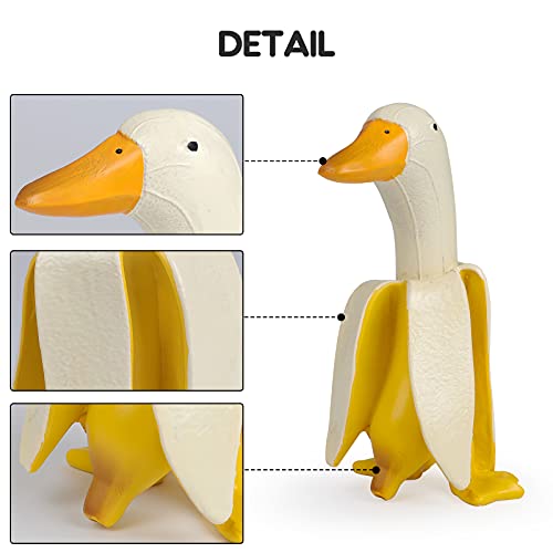 Lhocm Garden Decor Statues Figurines Ornaments, Creative Resin Banana Duck Garden Gnomes, Personalized Duck Statues for Home, Patio, Lawn, Yard, Office, Outdoor Decorations, Housewarming Garden Gifts