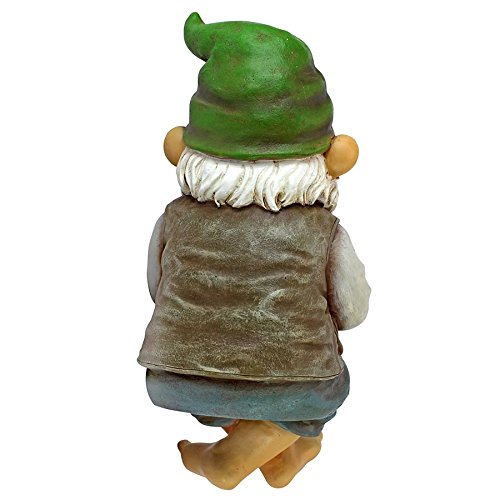 Design Toscano QM2806500 Garden Gnome Statue - Ziggy the Fishing Gnome Sitter - Outdoor Garden Gnomes - Funny Lawn Gnome Statues,Full Color