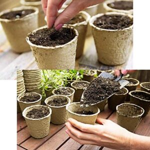 GROWNEER 60 Packs 3 Inch Peat Pots Plant Starters for Seedling with 15 Pcs Plant Labels, Biodegradable Herb Seed Starter Pots Kits, Garden Germination Nursery Pot