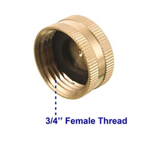 M MINGLE Garden Hose Female End Cap, Brass Spigot Cap, 3/4 Inch, 4-Pack with Extra 12 Washers