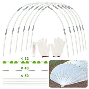 XYADX Greenhouses for Outdoors Garden Stakes Greenhouse Hoops 3.5 Ft Long DIY Greenhouse Hoops for Garden Netting and Greenhouse Hoops for Raised Beds with Greenhouse Clamps - 50PCS