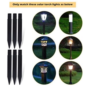 6Pcs 8.25 Inch Reinforced Ground Spikes, Solar Lights Replacement Stakes, Plastic Ground Spikes Stake for Solar Lights, Pathway Lights, Garden Lights, Torch Lights, Christmas Light Stakes
