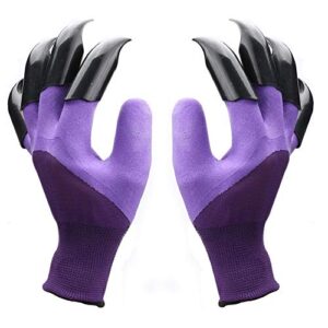famoy claw gardening gloves, garden claw glove for women gift (purple 1 pair)