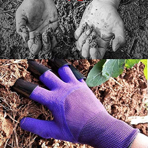 Famoy Claw Gardening Gloves, Garden Claw Glove for Women Gift (Purple 1 Pair)