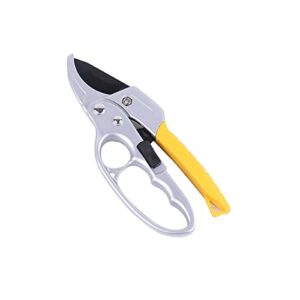damotec hand pruner， pruning shear，(lz-011y)garden clippers, snip scissors, ratchet pruning shears, work 3 times easier, gardening tools, sharp garden scissors, arthritis weak hand snips