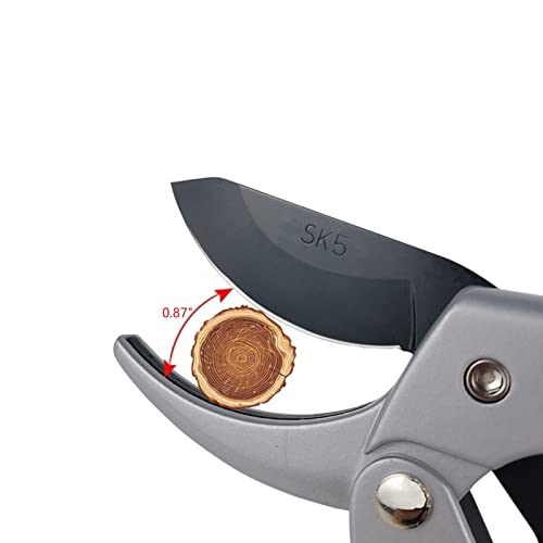 DAMOTEC Hand Pruner， Pruning Shear，(LZ-011Y)Garden clippers, snip scissors, ratchet pruning shears, work 3 times easier, gardening tools, sharp garden scissors, arthritis weak hand snips