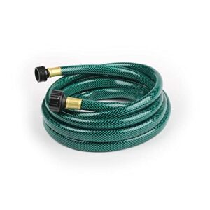 funjee outdoor garden hose for lawns, flexible and durable, no leaking, solid brass fitting for household (green, 15ft)