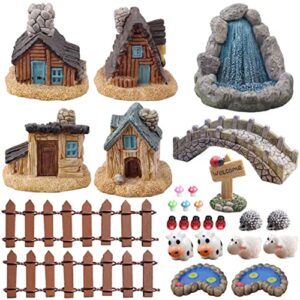 BEZALEL Fairy Garden Accessories - Upgrade Fairy Garden Kit Fairy Garden Supplies Miniatures Figurines for Micro Landscape Plant Pots Bonsai Craft Decor Terrarium Decor - Fairy Garden Decor 25pcs