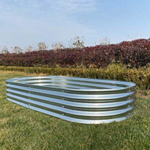 sunny cosy 9' x 3' Metal Oval Raised Garden Bed Planter (2 PK)