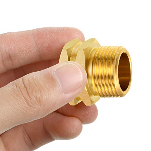 3 Packs 3/4 Inch GHT Female to NPT Male Connector, GHT to NPT Adapter Brass Garden Hose Connector Adapter Fitting to Pipe Fittings Connect with 6 Packs Extra Rubber Washer (3/4 Inch NPT Male)