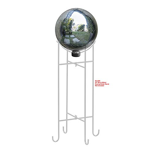 Alpine Corporation GLB292SL Gazing Globe, 10" L x 10" W x 12" H, Silver