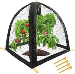 large pest guard cover-35 x35 x 39 inch pest guard tent with stakes-garden plants cloche tent for protect plants vegetables fruits shrubs from squirrel bird eating (l)