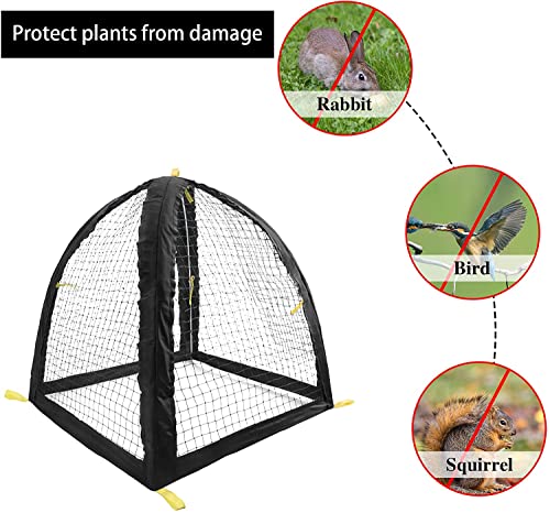 Large Pest Guard Cover-35 x35 x 39 Inch Pest Guard Tent with Stakes-Garden Plants Cloche Tent for Protect Plants Vegetables Fruits Shrubs from Squirrel Bird Eating (L)