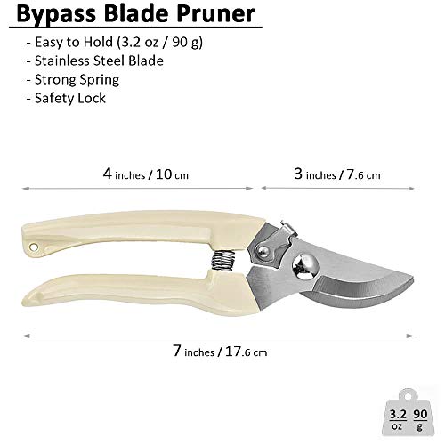 BUGUI Garden Pruning Shears Set - 2 Pack, 1 Bypass Pruner+1 Straight Blade Scissors, Sharp Garden Shears for Cutting Flowers, Trimming Plants, Bonsai, Fruits Picking