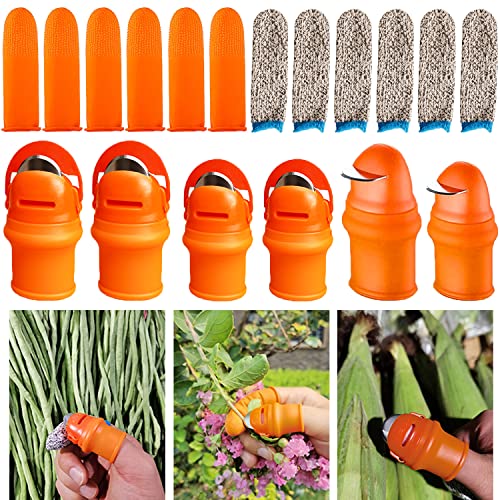 18PCS Garden Silicone Thumb Knife Tools,Vegetable Fruit Picking Knife,Separator Finger Knife Harvesting Plant Cutter Tool for Trimming Garden Plants,Fruit,Vegetables