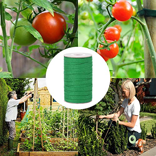 Garden Tree Tie, 164 Feet 8mm Soft Durable Green Plant Twine Stretchy Tree Supports Biodegradable for Tomato Plants, Climbing Roses and Vines Organizing