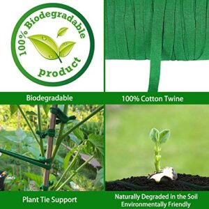 Garden Tree Tie, 164 Feet 8mm Soft Durable Green Plant Twine Stretchy Tree Supports Biodegradable for Tomato Plants, Climbing Roses and Vines Organizing