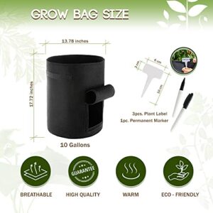 PIC N PAC GROWERS Potato Grow Bags 10 Gallon with Flap Window -Portable Garden Bags to Grow Vegetables & Fruit - Our Grow Bags are Made from a 300g Sturdy, Thick Non-Woven Fabric - 3 Pack