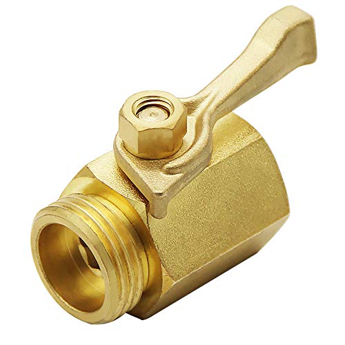 Lifynste Heavy Duty Brass Garden Hose Shut Off Valve, 3/4 Inch, 2 Sets