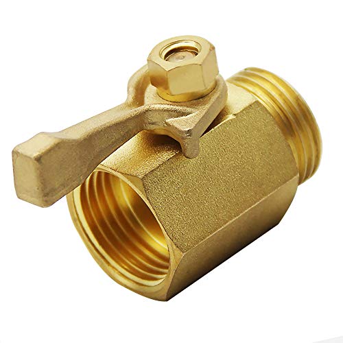 Lifynste Heavy Duty Brass Garden Hose Shut Off Valve, 3/4 Inch, 2 Sets