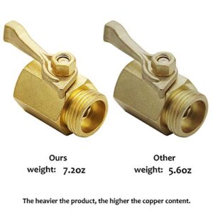 Lifynste Heavy Duty Brass Garden Hose Shut Off Valve, 3/4 Inch, 2 Sets