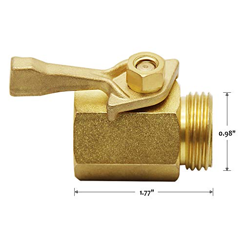 Lifynste Heavy Duty Brass Garden Hose Shut Off Valve, 3/4 Inch, 2 Sets