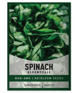 bloomsdale spinach seeds for planting is a great heirloom, non-gmo vegetable variety- great for indoor, outdoor and hydroponics gardening by gardeners basics