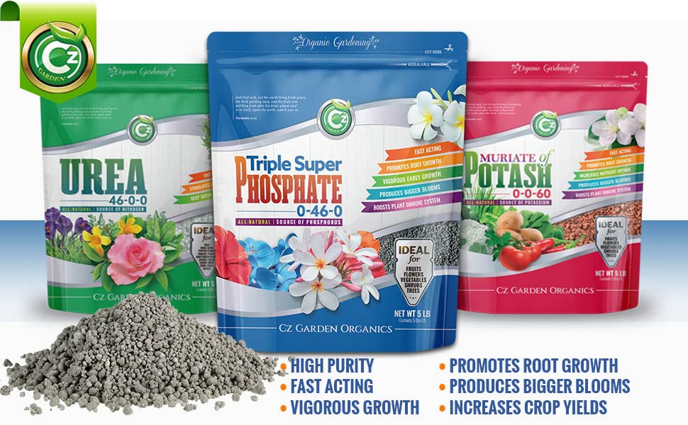 Triple Super Phosphate 0-46-0 Fertilizer Made in USA - Bloom Booster - TSP Pure Phosphorus Plant Food for Indoor/Outdoor Plants and Organic Gardens - Fruit, Vegetables, Holistic Herbs, Trees & More!