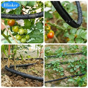 Hlinker Flat Soaker Hose, 1/2" 25Ft 2Packs Linkable Consistent Drip Irrigation Hose Save 80% Water, Leakproof Heavy Duty Double Layer Sprinkler Hose for Garden Bed Vegetable