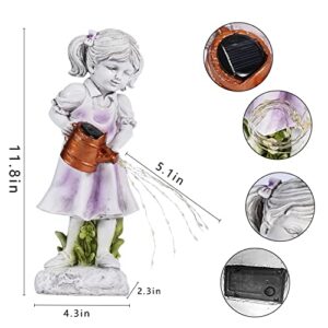 Histoacryl Fairy Garden Statues Outdoor Decor, Angel Figurines with Solar Lights Waterproof Resin Yard Art Sculpture Decoration for Patio, Lawn, Balcony, Mother's Day, Housewarming Gift