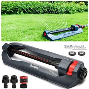 Eden 96213 Lawn & Garden Essential Oscillating Sprinkler | Water Sprinkler for Yard,Covers up to 3,600 sq. ft., Heavy Weight Base