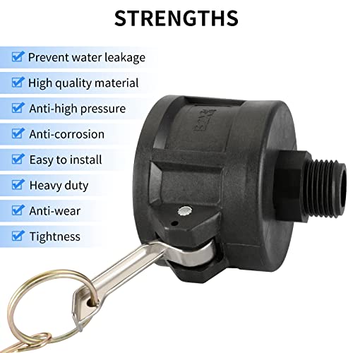 Huazu 275 330 Gallon IBC Tote Fittings, IBC Tote Tank Drain Adapter 2 Inch Camlock Fittings to 3/4 Inch Male Garden Hose Thread for IBC Tote Containers and Garden Hose Fittings