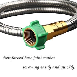 Beaulife 304 Stainless Steel Metal Garden Hose Connector 5 Feet Short Garden Water Hose Extension Extender, Drinking Water Hose Lead and BPA Free