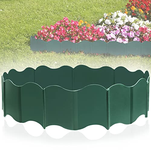 EEOCWF Garden Edging Border, Garden Landscape Edging Borders, 20pcs Plastic Garden Fence Edging, Interlocking Landscaping Edging, Flexible Lawn Edging Flower Bed Border, for Outdoor Patio Pathway