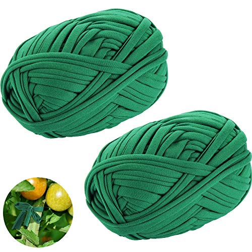 BBTO 30 Meter/ 98 Feet Green Garden Twine Garden Plant Tie Tree Tie Stretchy Plant Support Tie for Garden Office and Home Cable Organizing, Craft Supplies(2 Rolls)