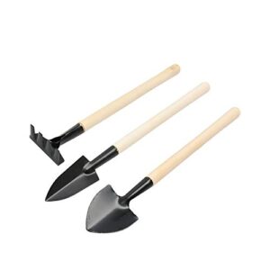 calary mini garden tool set 3 pcs hand planting tools small shovel/rake/spade succulent soil tools for gardening life