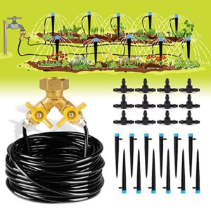 hiraliy 49.2ft drip irrigation kit, garden watering system, 8x5mm blank distribution tubing diy automatic irrigation equipment set for outdoor plants, micro drip irrigation kit for greenhouse flower, bed patio, lawn