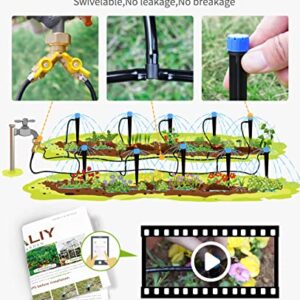 HIRALIY 49.2FT Drip Irrigation Kit, Garden Watering System, 8x5mm Blank Distribution Tubing DIY Automatic Irrigation Equipment Set for Outdoor Plants, Micro Drip Irrigation Kit for Greenhouse Flower, Bed Patio, Lawn