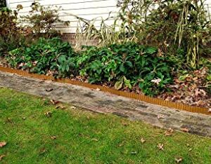 Corrugated Garden Edging (4in W x 10ft L, Rusted)