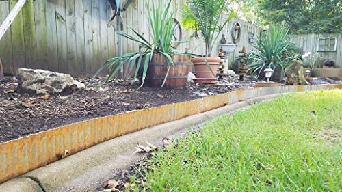 Corrugated Garden Edging (4in W x 10ft L, Rusted)