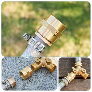 ZKZX Solid Brass Garden Hose Connector 3/4 Inch GHT Double Female Garden Hose Fittings Female to Female Hose Adapter (1)