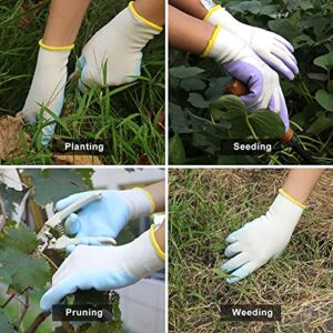 Gardening Gloves for Women, Womens Work Gloves with Foam Nitrile Coating, 3 Pairs Breathable Protective Work Gloves Garden Gloves DIY Gloves (Small, 3 pairs)